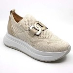 Softwaves mocassin Beige Textiel 9.13.03